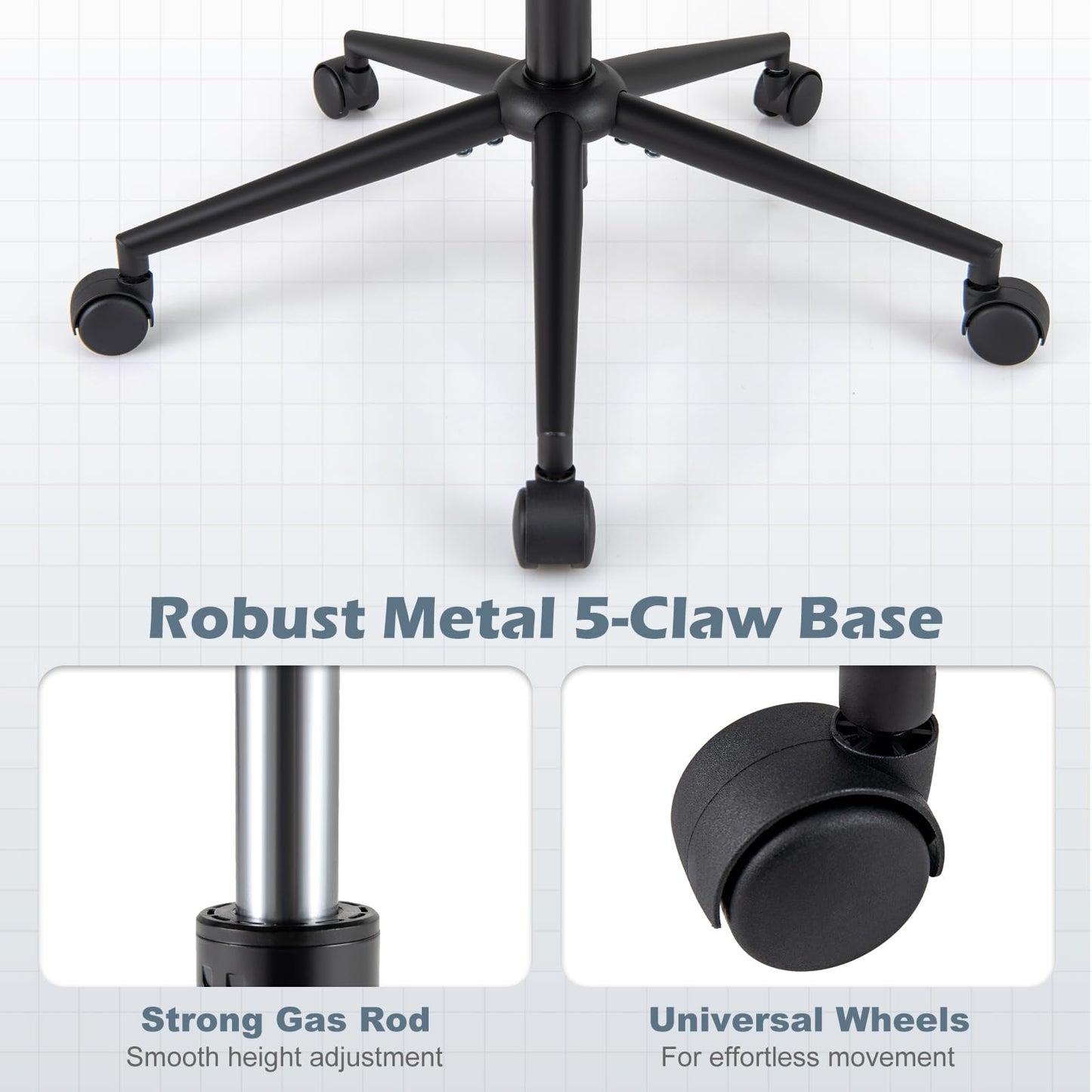 Ergonomic Mesh Office Chair with 2D Headrest and Retractable Footrest