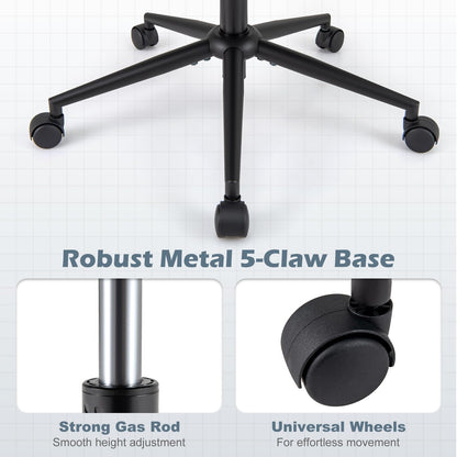 Ergonomic Mesh Office Chair with 2D Headrest and Retractable Footrest
