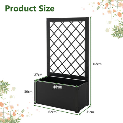 112CM Metal Planter Box with Trellis for Climbing Plants