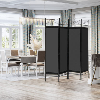 4 Panel Folding Room Divider with Detachable Cloth