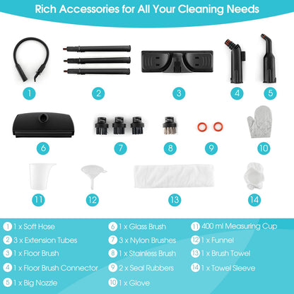 Multi-Surface Handheld Steam Cleaner with Safety Lock