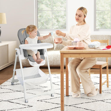Adjustable Toddlers Highchair with Storage Basket