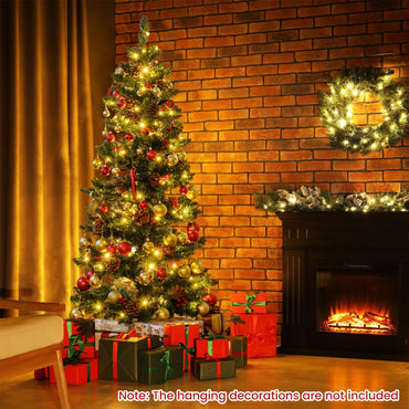 150 CM Pre-Lit Artificial Christmas Tree Spiral Holiday Tree with 448 Branch Tips