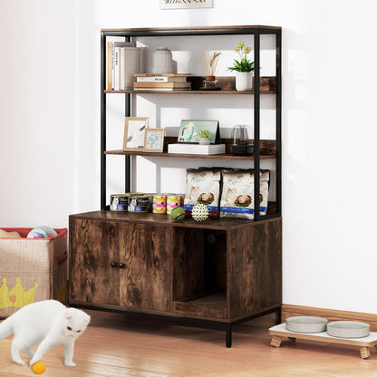 Hidden Cats Washroom Furniture with 3-tier Storage Shelves