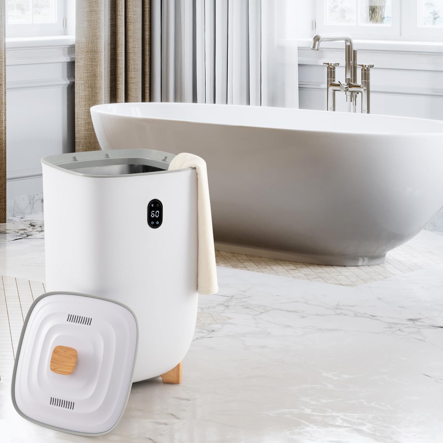 20/35L Large Towel Warmer Bucket with PTC Heater and Fragrant Disc Holder