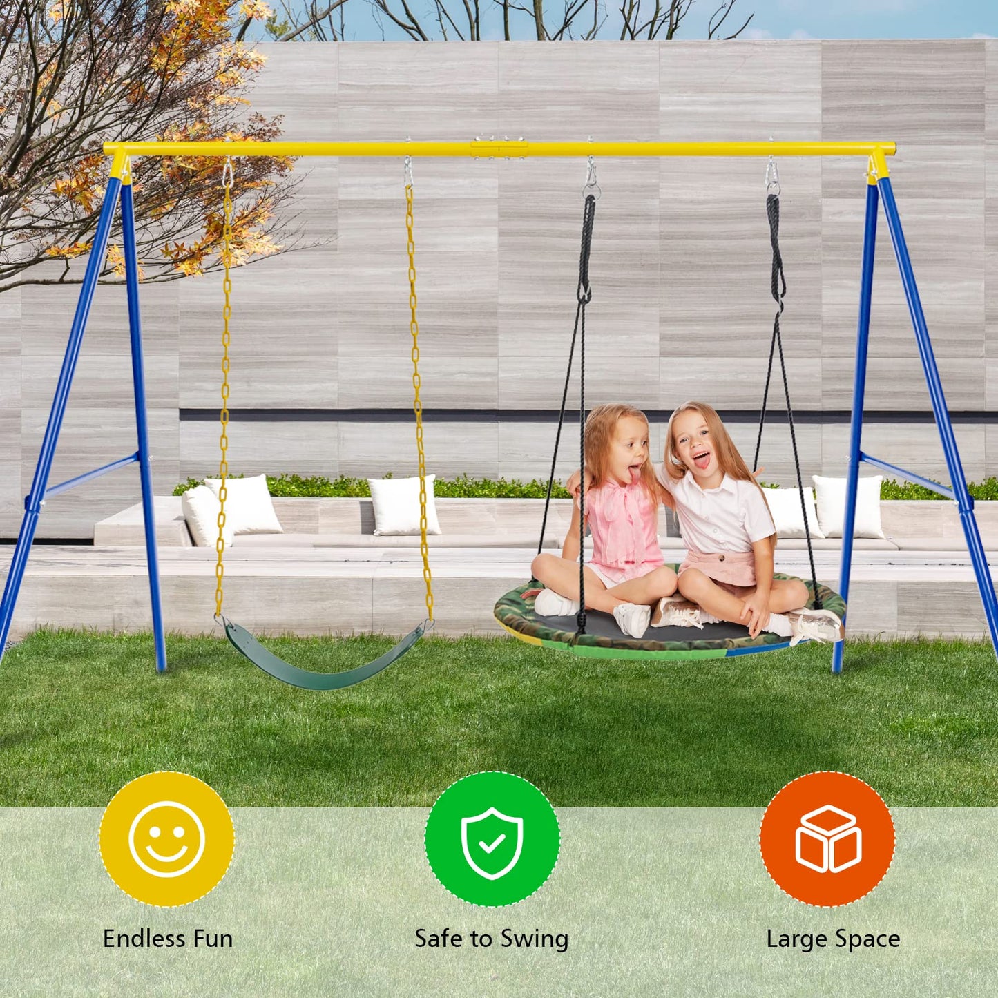 Metal Swing Stand for 2 Swings