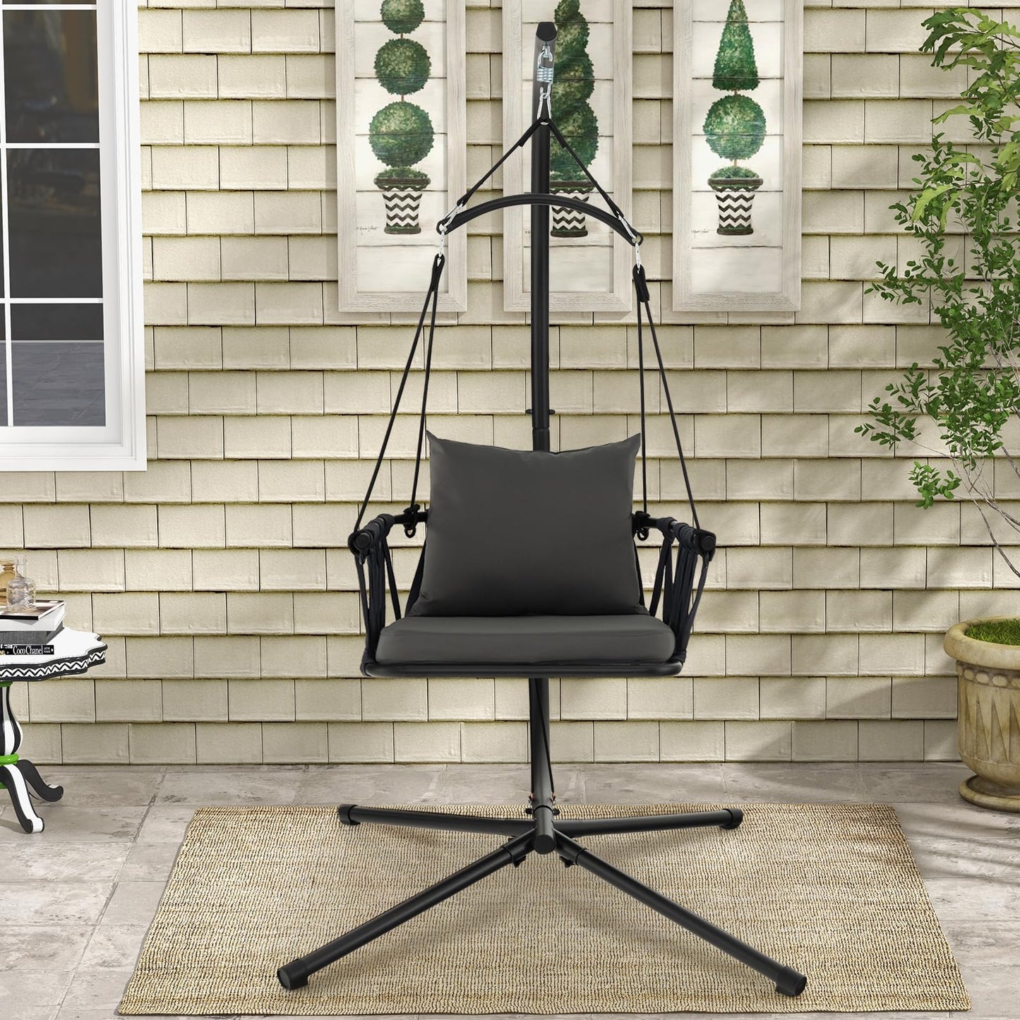 Hammock Swing Chair with Stand and Cushion