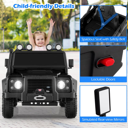 12V Kids Ride on Car, Land Rover Licensed Electric Cars with Remote Control