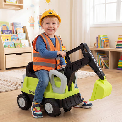 2-In-1 Ride on Push Car with Detachable Trailer and Rake Shovel for Ages 1.5-3