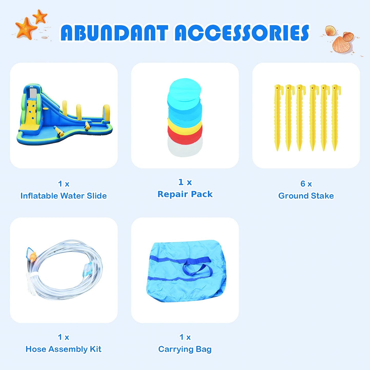 Inflatable Water Slide, Jumping Bouncy Castle with Water Guns