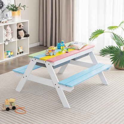 3 in 1 Wooden Sand & Water Play Table and Bench Set