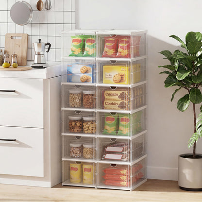 6-Tier Portable Shoe Organizer Set of 2 with Flip Front Door