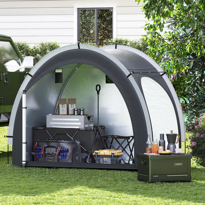 Bike Storage Shed Tent, Waterproof Anti-UV Garden Shed with Silver-coated Fabric