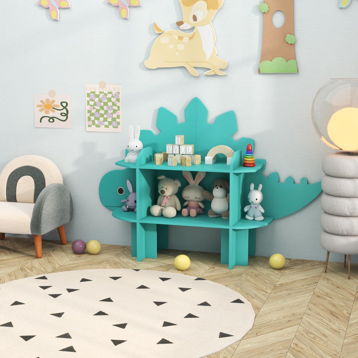Kids Toy Storage Organizer with Anti-Toppling System for Play Room Nursery Kindergarten