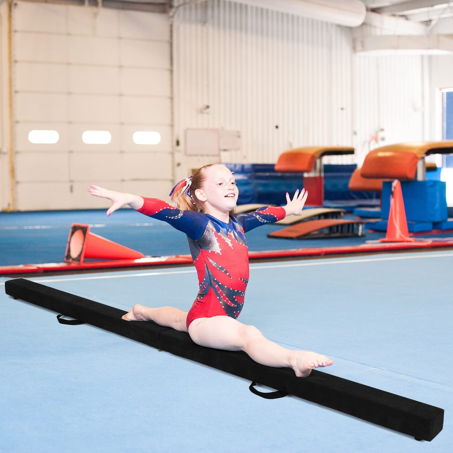Portable Folding Gymnastic Beam with Carrying Handles