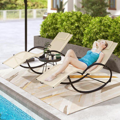 Outdoor Zero Gravity Recliner Garden Chair with Removable Headrest