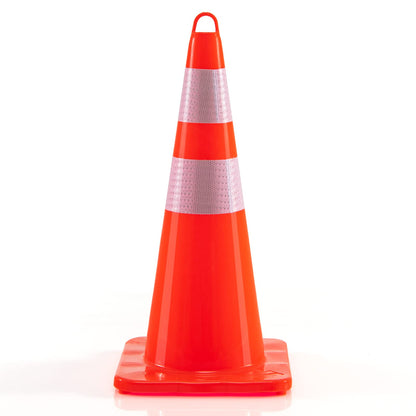 10/12 Pack 69cm Traffic Cones, Self Weighted Orange Road Safety Cones with Reflective Collars