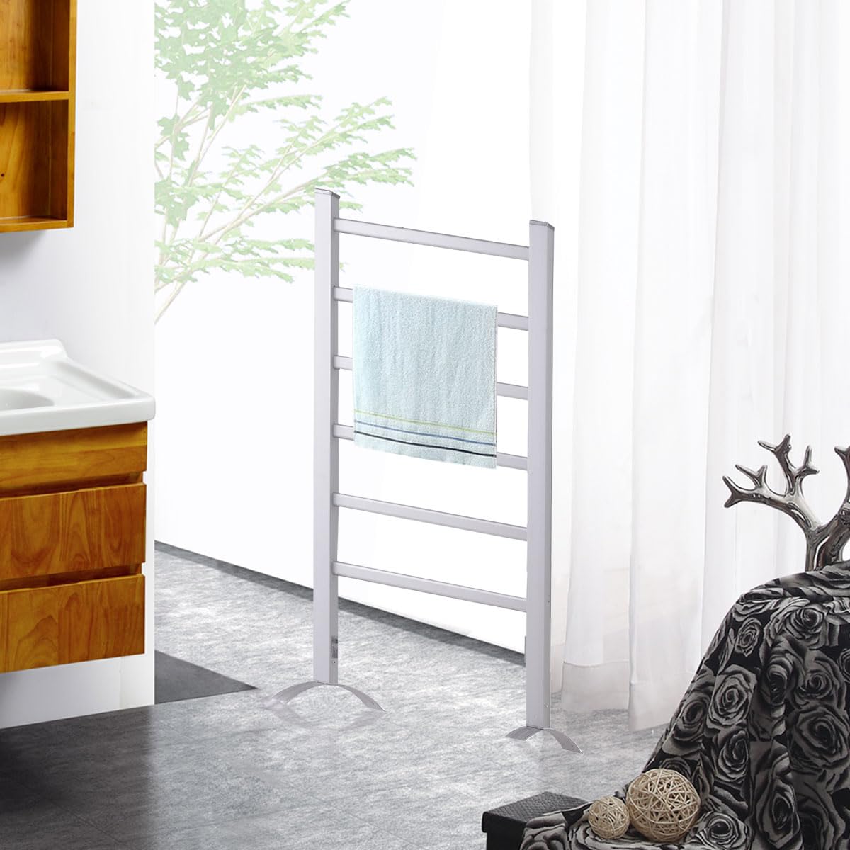 2-in-1 Electric Towel Warmer with 6 Bars