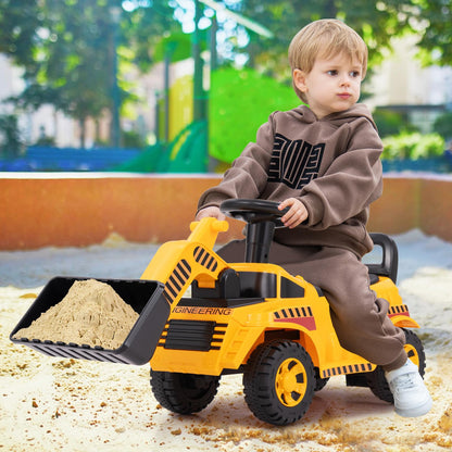 Kids Ride on Excavator Bulldozer with Adjustable Front Bucket