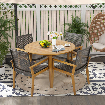 Rattan Garden Chairs Set of 4 for Backyard Poolside Balcony