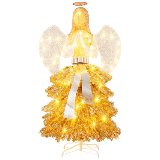 1.57M Lighted Christmas Angel Tree with Hands Clasped in Prayer