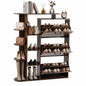 Slim Shoe Cabinet with 3 Flip Drawers, Open Shelves