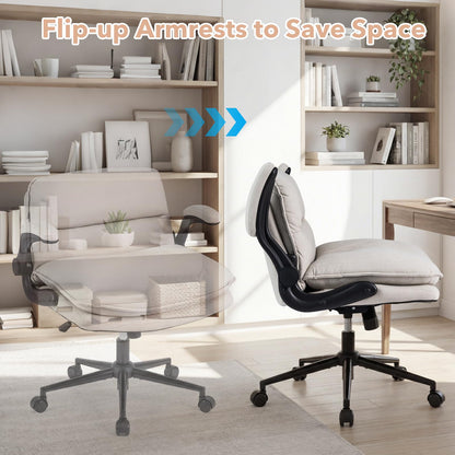 Criss Cross Office Chair on Wheels, Wide Seat Desk Chair