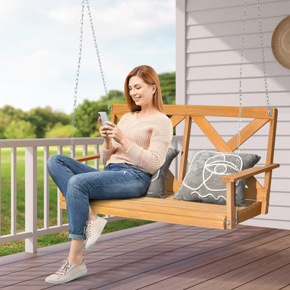 2 Seater Solid Wood Garden Swing Chair