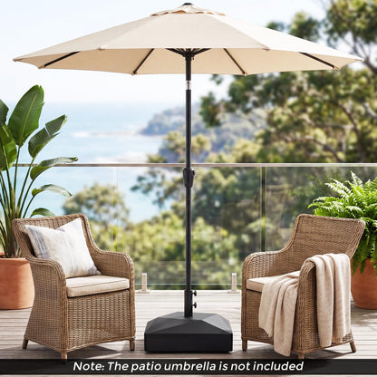 Water and Sand Fillable Umbrella Stand, Heavy Duty Square Market Table Umbrella Holder