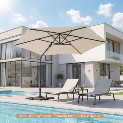 292cm Patio Cantilever Umbrella Large Offset Hanging Umbrella with 360° Rotation