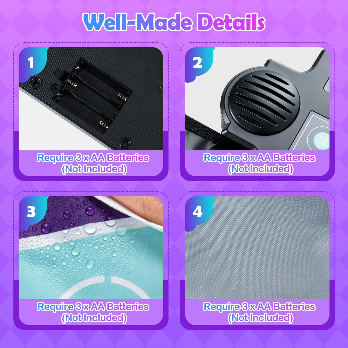 Kids Dance Mat, Electronic Play Mat with 4 Game Modes, 3 LED Speeds