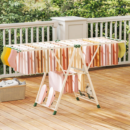 Indoor Outdoor Freestanding Metal Laundry Rack (184x56x99-168cm)