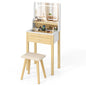 Vanity Desk with Mirror and Lights Small Makeup Table with 3 Light Modes