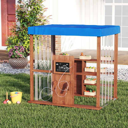 Outdoor Gas Station Playset with Canopy