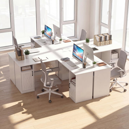 150 CM L Shaped Executive Desk with Charging Station