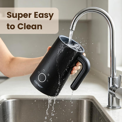 4-in-1 Electric Milk Frother and Steamer with 2 Whisks