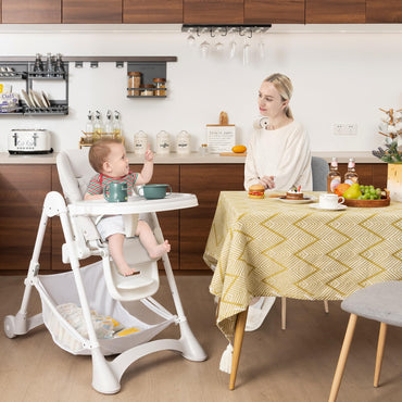 Folding Infants Highchair with Storage Basket