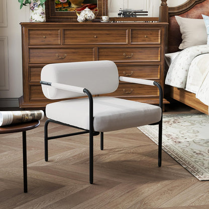 Upholstered Velvet Accent Chair with Cylindrical Backrest