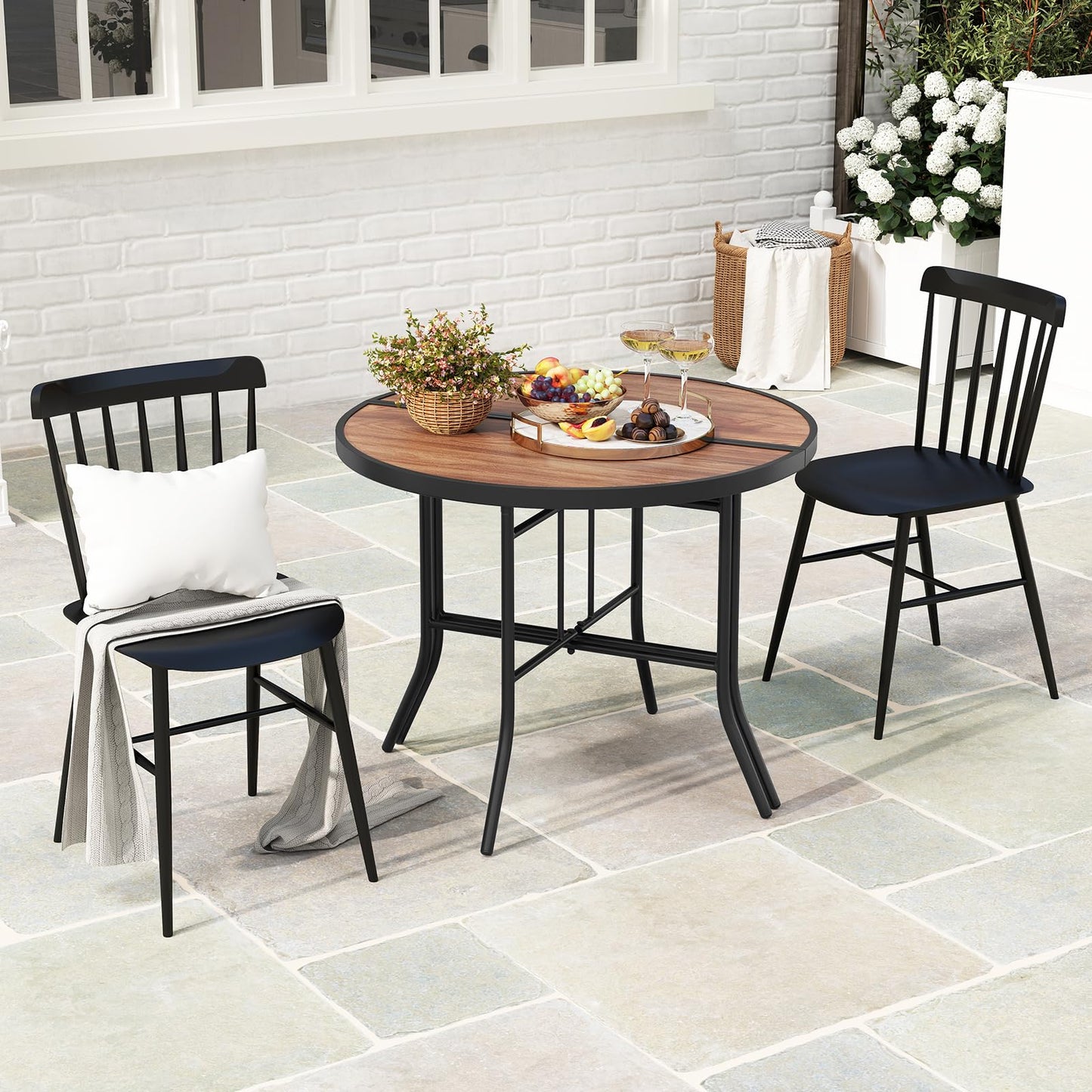 Half-Round Folding Event Table with Metal Frame
