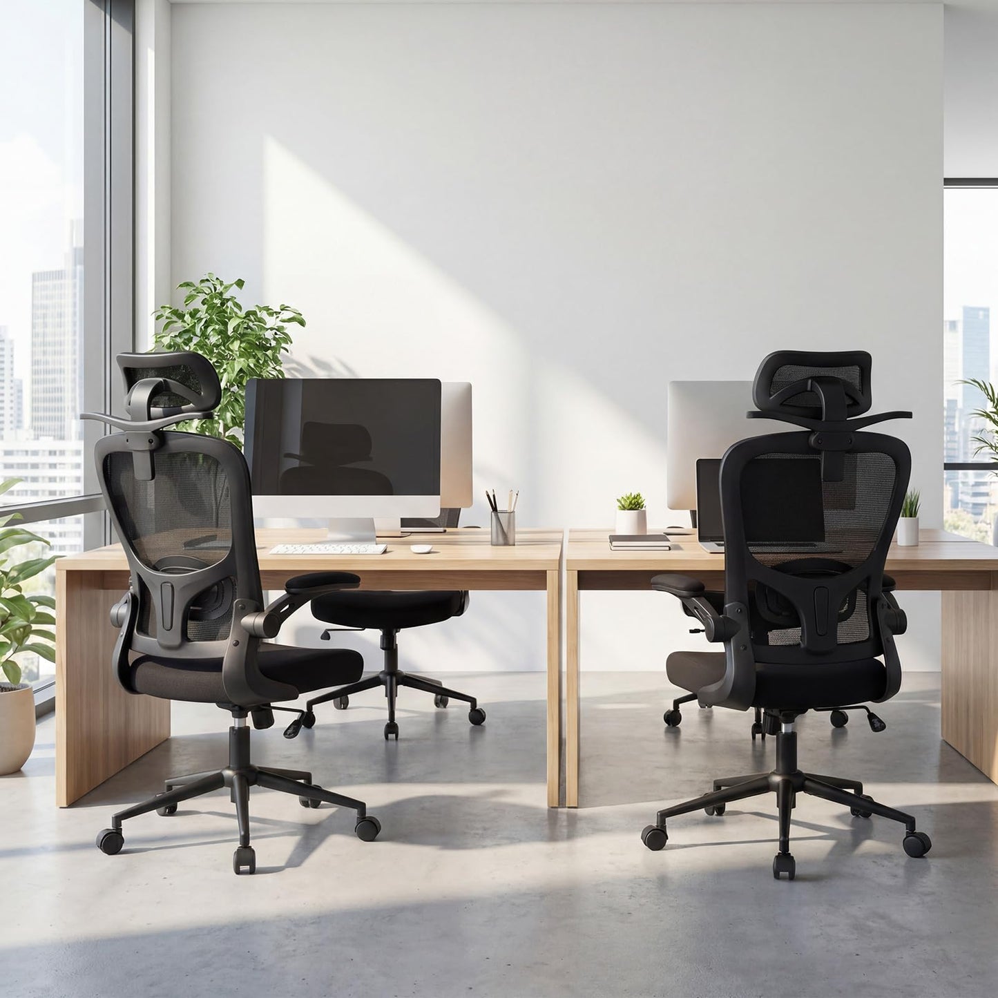 Ergonomic Mesh Office Chair with 3D Headrest and Adjustable Lumbar