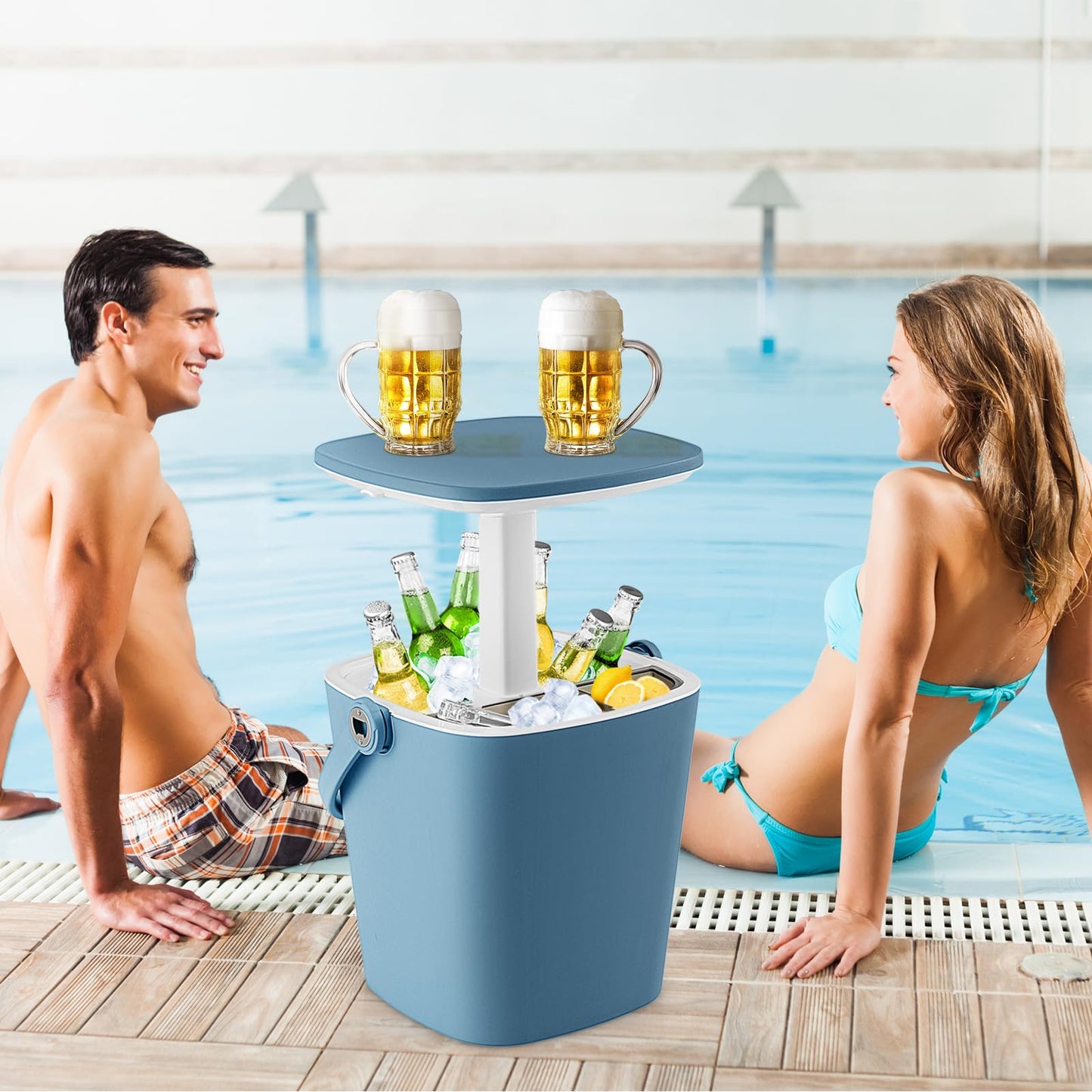 15L Outdoor Cool Bar Table with Lift Top Lid
