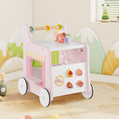 8 in 1 Toddler Push and Pull Learning Activity Center with Teaching Clock
