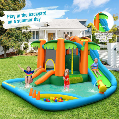 Kids Bouncy Castle with Dual Slides and Splash Pool for Outdoor Indoor Play