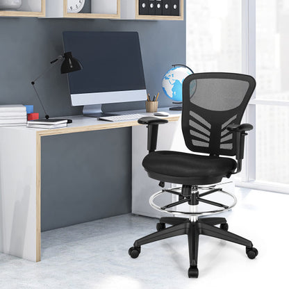 Ergonomic Swivel Office Chair with Adjustable Footrest