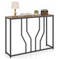 110 cm Gold Console Table Entryway Table with Faux Marble Tabletop