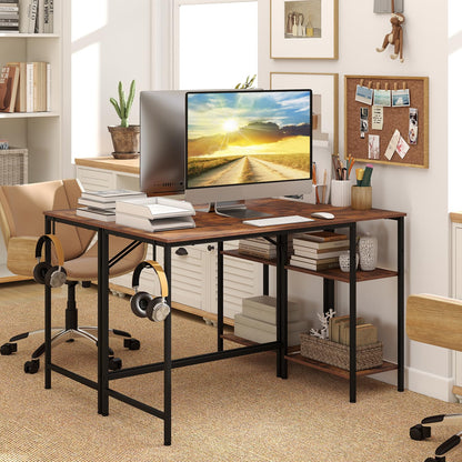 120 cm Reversible Home Office Desk with Headphone Hook and Shelves