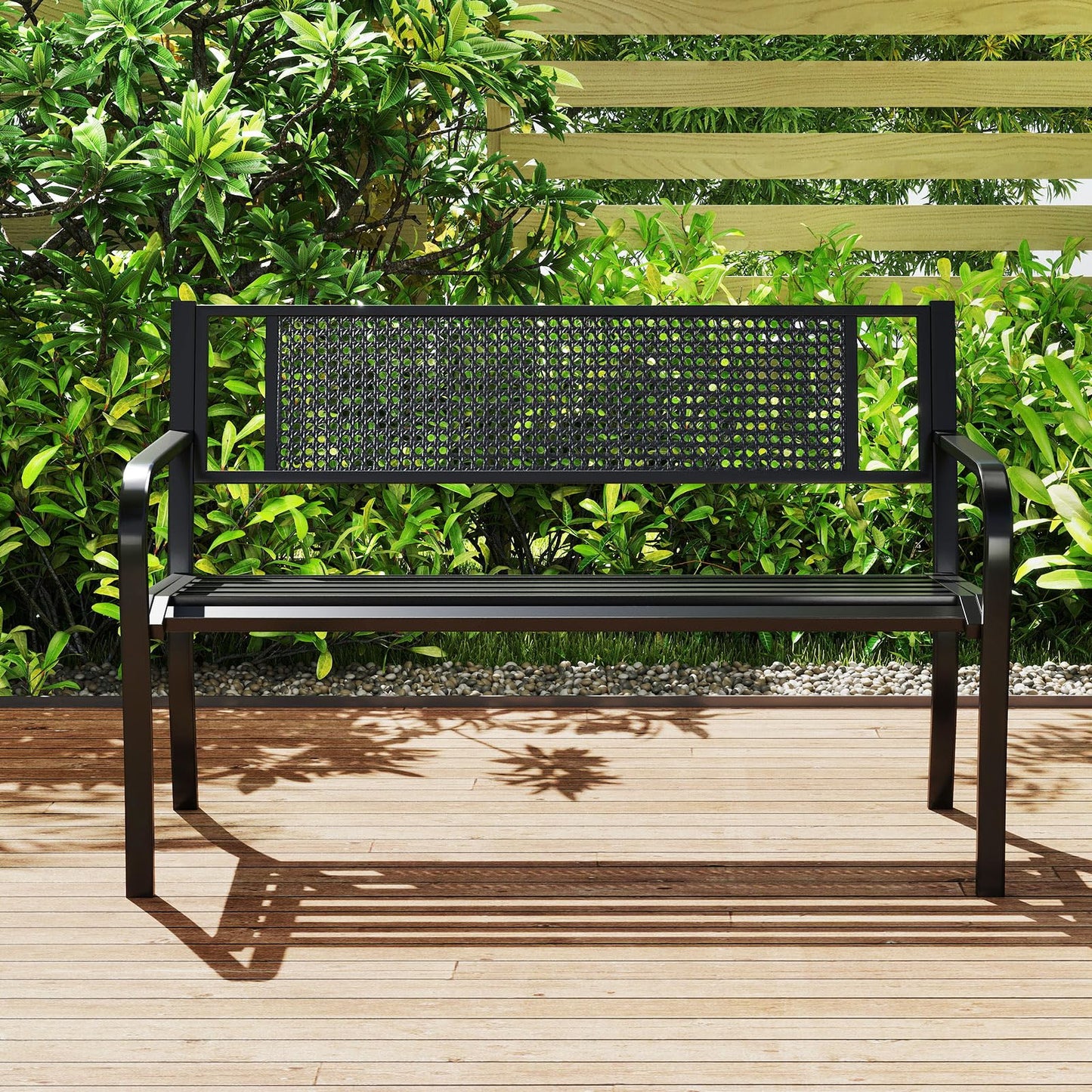 127cm Garden Bench Outdoor Furniture Leisure Seating Patio Chair Dot Matrix Pattern
