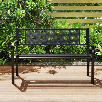 127cm Garden Bench Outdoor Furniture Leisure Seating Patio Chair Dot Matrix Pattern