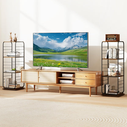 4-Tier Rotating Bookshelf, 360° Spinning Bookcase Tower with Swivel Base
