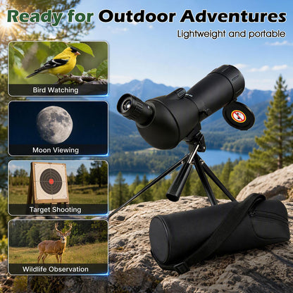 20-60x60 HD Spotting Scope with Tripod and Phone Adapter for Birds